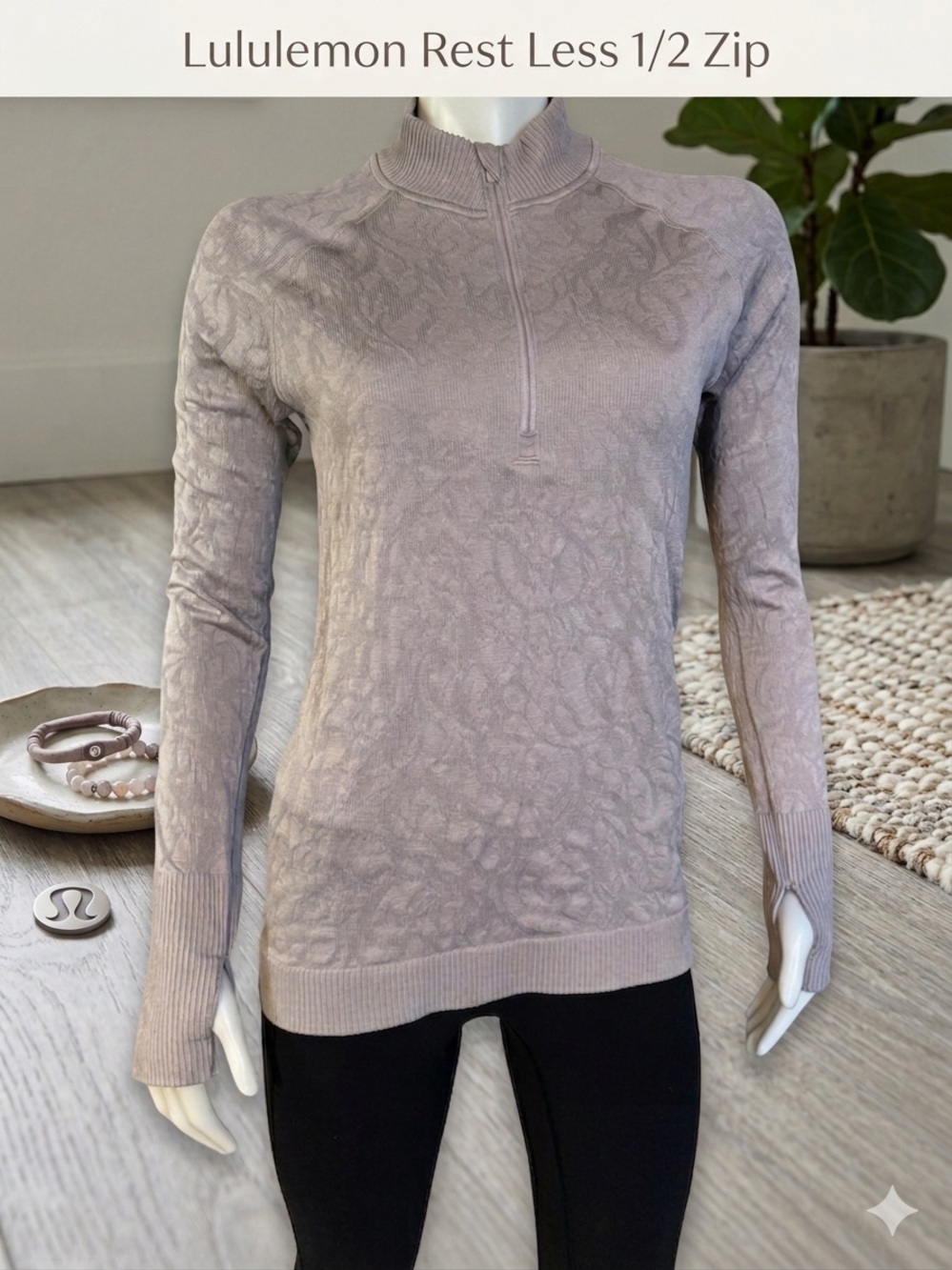 Lululemon Rest Less 1/2 Zip - Lavender Grey